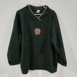 Vintage Artisans Mens Sweater Size XL Teddy Green Granola Embroidered 90S